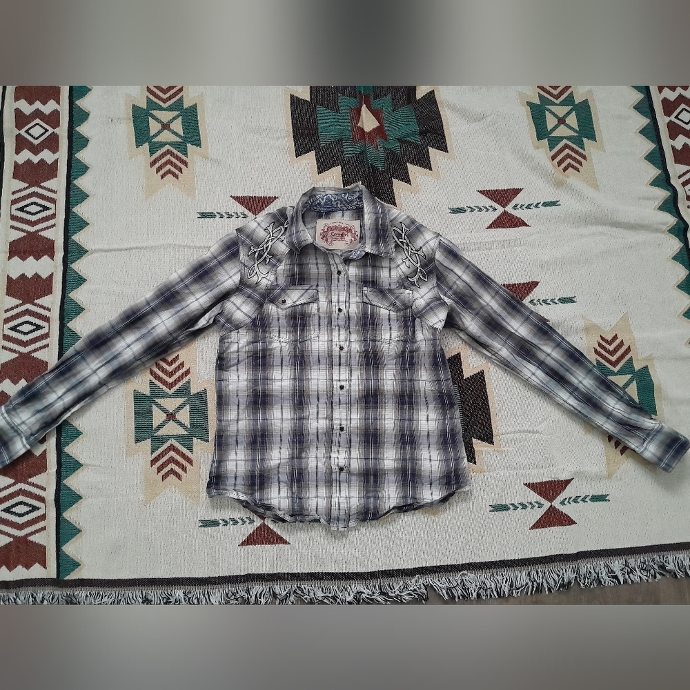 S Womens Western Pearl Snap